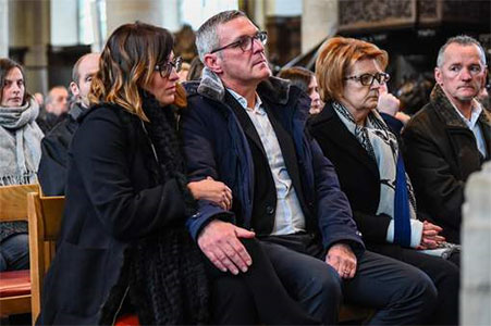Swat's echtgenote Chantal en zijn twee broers Leo en Jean-Paul.