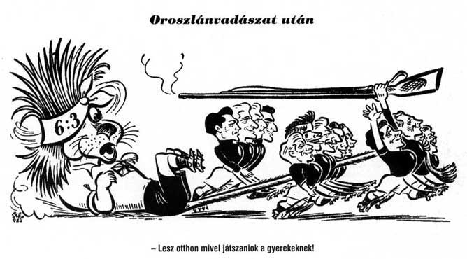 Karikatuur van de overwinning.