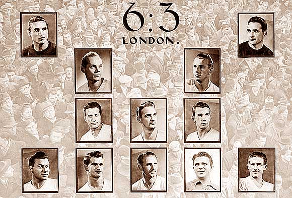 Dé Hongaarse ploeg bij uitstek in Londen, Wembley, 1953.