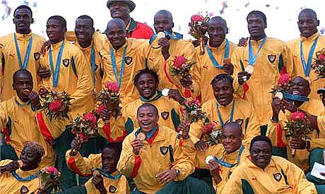 Kameroen, winnaar Olympische Spelen 2000 in Sidney.