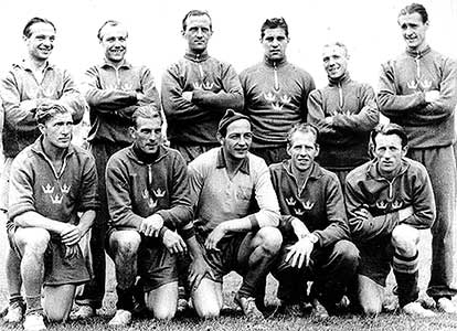 Het Zweedse team Olympisch Kampioen in 1948 Londen.