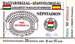 Ticket Hongarije-Spanje 11-10-89