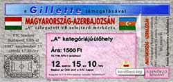 Ticket Hongarije-Azerbeidzjan 10-9-97