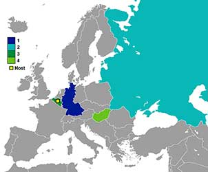 Deelnemende landen 1972.