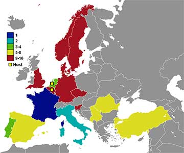 Deelnemende landen EK 2004.
