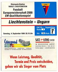 Liechtenstein-Hongarije 4-9-1999