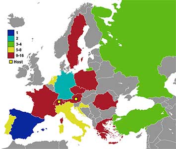 Deelnemende landen EK 2008.