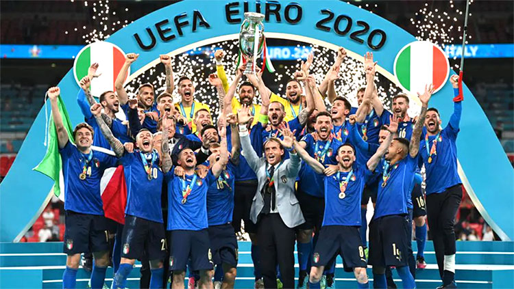 Het euforische Italië na hun zege.