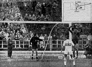 Belgi&euml; scoorde zopas de 1-0 via Van Himst.