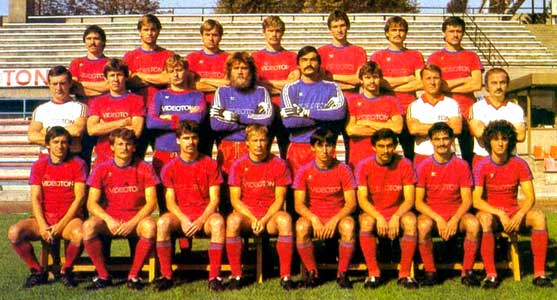 Székesfehérvári Videoton SC 1983-84, met de broers Disztl László en Péter