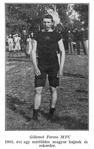Gillemot Ferenc in 1901 als voetbalspeler bij MFC.