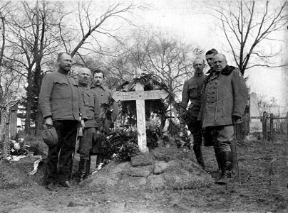Het voorlopig graf van Gillemot Ferenc na zijn dood in 1916. 