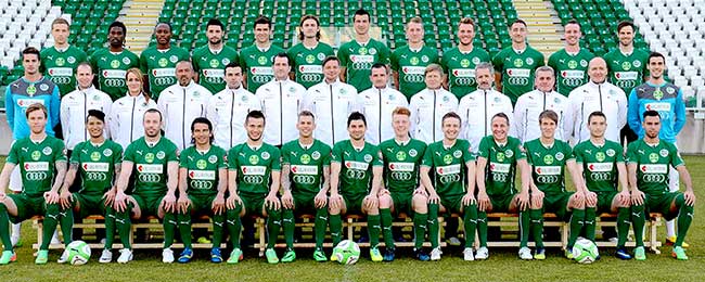 De ploeg van Gyõri ETE FC 2013-2014.
