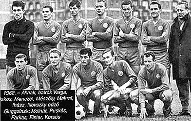 Illovszky als trainer met Vasas 1962.