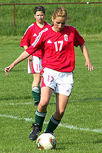 Jakab Réka als international bij de U19 in 2005...