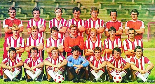 Kocsis met team van Bp. Honvéd SE 1978-79.