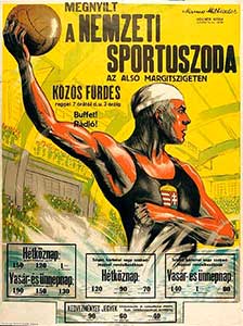 Poster waterpolo uit 1935.