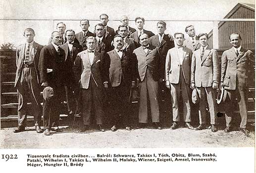 Obitz Gábor met Ferencváros, de kampioenenploeg 1922.