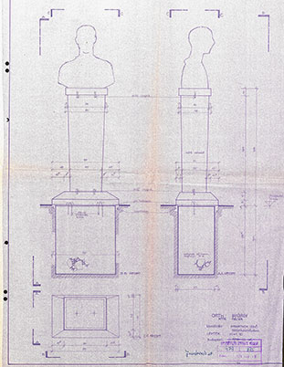 Plan voor de buste van Orth.