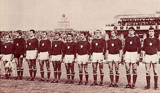 Rothermel met de Hongaarse nationale ploeg in 1970.