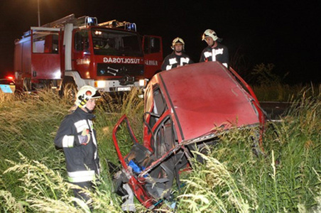 Foto na het auto-ongeluk van Stieber in 2011.