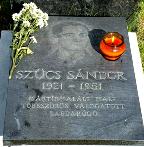 De grafsteen van Szücs Sándor op het Budapesti Új köztemető.