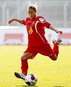 Tóth Gabriella bij 1. FC Lokomotive Leipzig. 