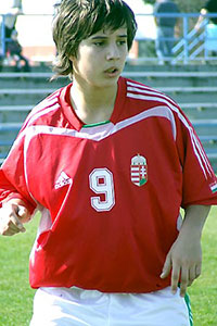Vágó Fanny in 2007, international 16 jaar oud!.
