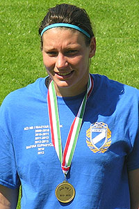 Zágor Bernadett bij MTK Hungária FC in 2013.