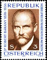 Oostenrijkse postzegel van Bárány Róbert.