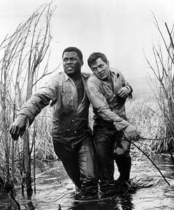 Samen met Sidney Poitier in 'The Defiant Ones'.