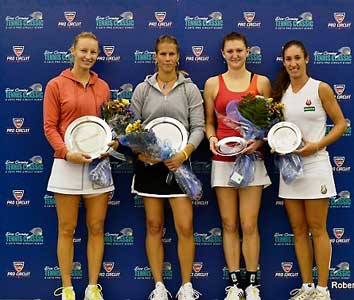 Winnaars dubbel Midland, links, Mirjana Lucic-Baroni en Melinda Czink.