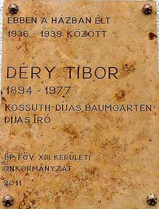 Déry Tibor gedenkplaat