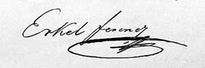 Handtekening van Erkel Ferenc.