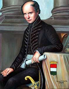 Afbeelding van Kölcsey Ferenc als politiek mandataris. 