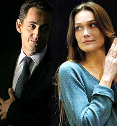 Nicolas Sarkozy en Carla Bruni. 